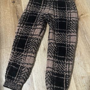 SKIMS fuzzy, soft plaid joggers